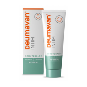 Tube und Verpackung von Deumavan Intim Schutzsalbe, neutral, für intime Pflege, harmoniefrei.