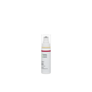Hyaluronsäure Glow Serum in einem weißen Pumpspender mit grünem und rotem Logo der Central Apotheke Laurentius.
