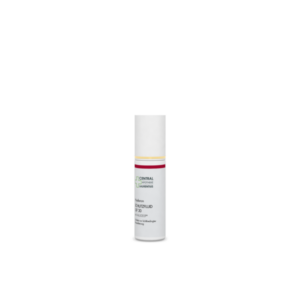 Hyaluronschutzfluid mit LSF 30 in einer weißen Flasche mit Pumpe, verpackt für Sonnenschutz.