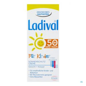 Ladival Sonnencreme für Kinder mit hohem Lichtschutzfaktor 50+, geeignet für empfindliche Haut.