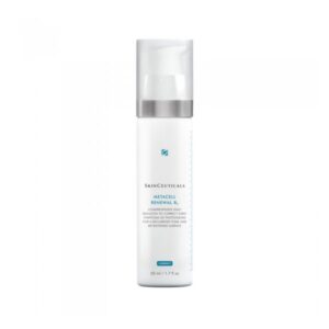 Weißer Flakon mit Pumpe von SkinCeuticals, enthält Emulsion zur Korrektur von Hautalterung.