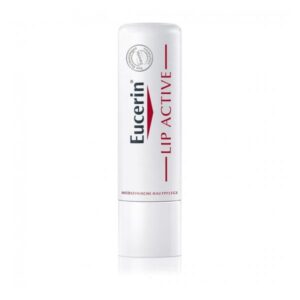 Eucerin Lip Active, ein weißer Lippenbalsam in einer praktischen Tube, für medizinische Hautpflege.