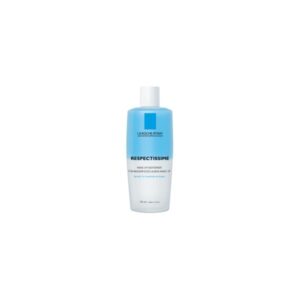 Flasche mit Make-up-Entferner für wasserfestes Augen-Make-up von La Roche-Posay, 125 ml, blaue Verpackung.