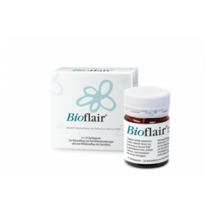 Bioflair-Packung mit Hartkapseln zur Behandlung von Durchfallerkrankungen und für den Darmaufbau.