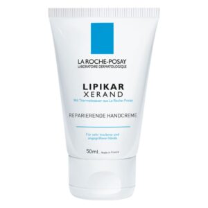 Tube mit reparierender Handcreme von La Roche-Posay für sehr trockene und angegriffene Hände.