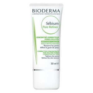Tube mit Bioderma Sébium Pore Refiner zur Hautverfeinerung für Mischhaut und ölige Haut.