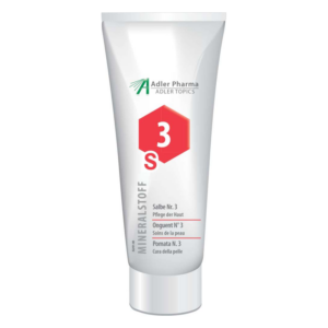 Tube mit Salbe Nr. 3 von Adler Pharma zur Pflege der Haut, mit Mineralstoffen, in minimalistischer Verpackung.