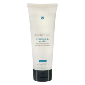 Eine Tube der SkinCeuticals Hydrating B5 Maske mit einem weißen Design und schwarzem Verschluss, 75 ml Inhalt.
